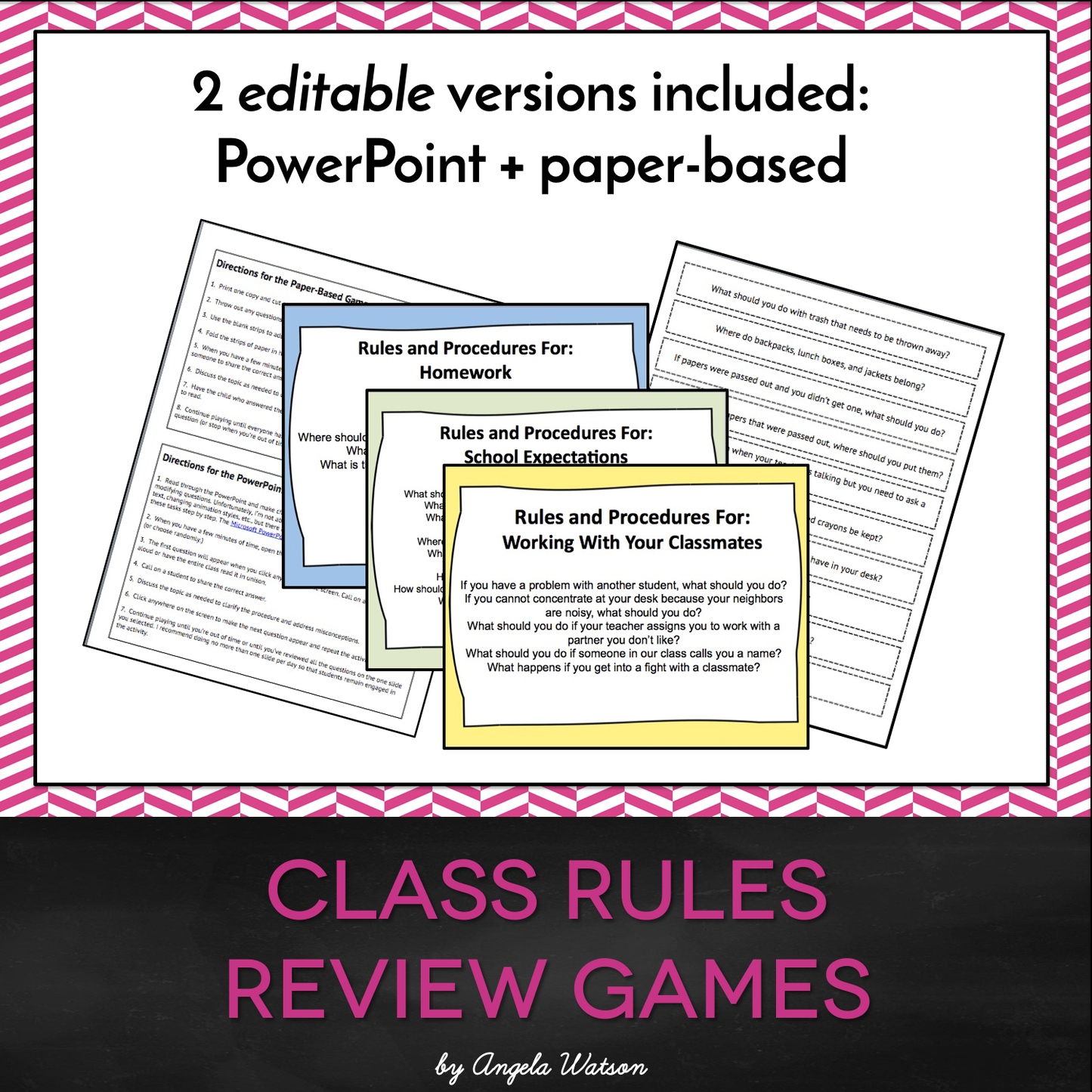 Class Rules Review Games: Fun paper-based & PowerPoint activities!