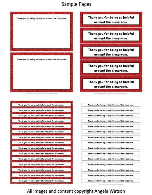 Compliment Slips/Thank You Cards: an easy way to acknowledge kids' good choices