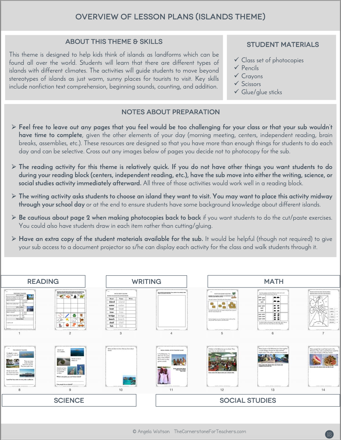 Kindergarten Sub Plans: EVERYTHING you need for 10 days of absences