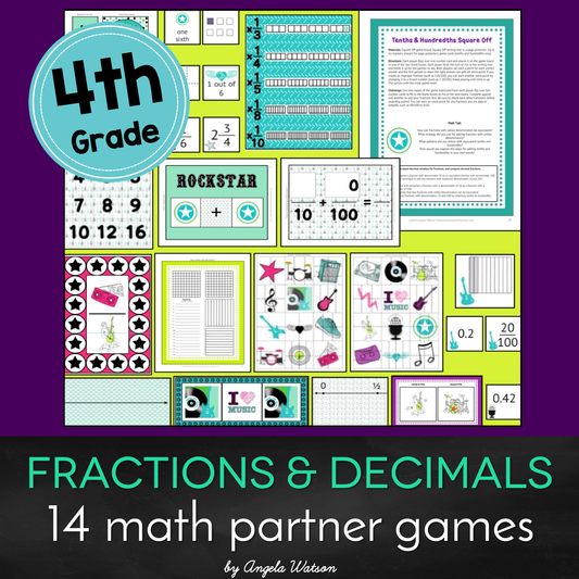 4th Grade Fractions & Decimals: 14 Math Games