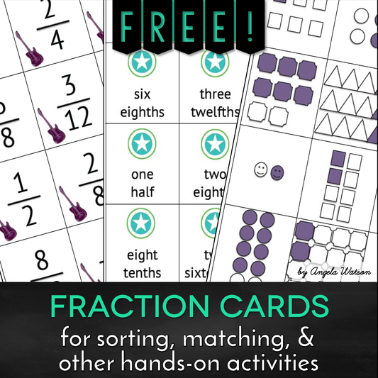 FREE Fraction Cards for sorting, matching, & other hands-on activities