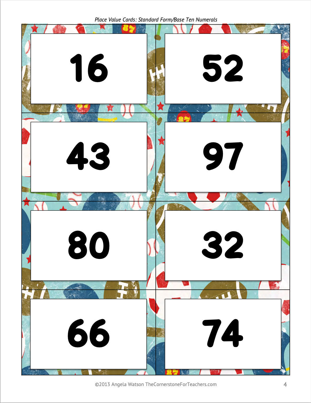 FREE Place Value Cards for sorting, matching, and other base ten activities