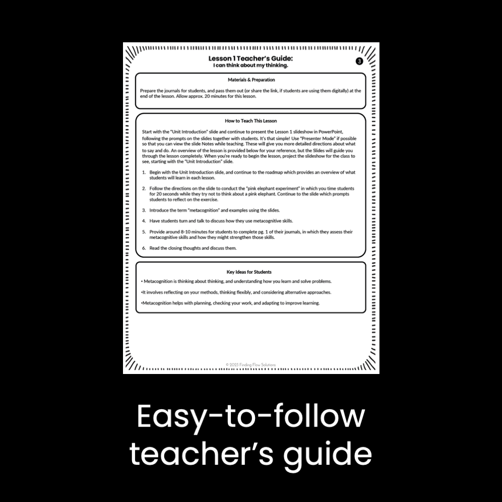 Metacognition and Perspective: 10 lessons with PPT and student journals