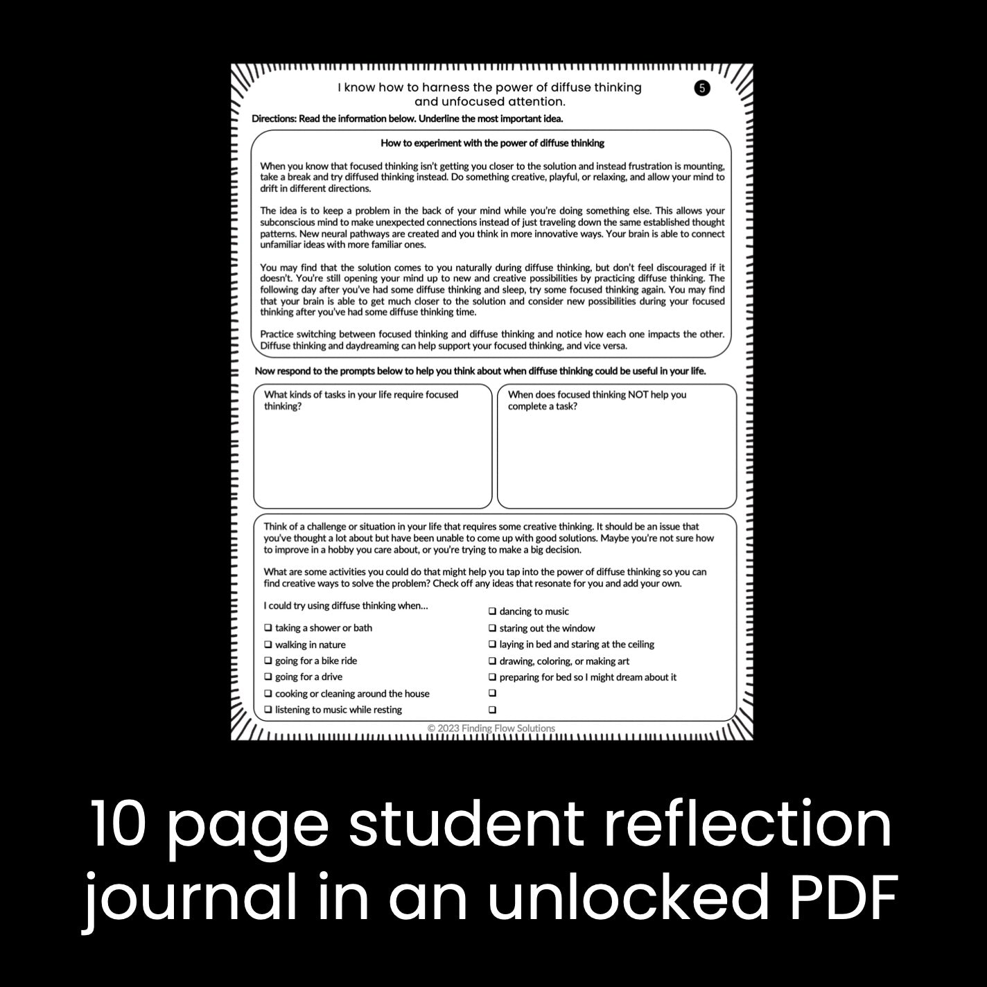 Focused Attention Unit: 10 lessons with PPT and student journals