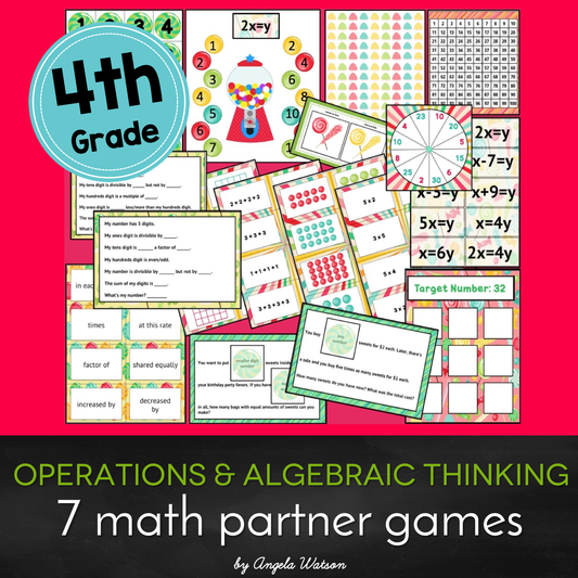 4th Grade Operations & Algebraic Thinking: 7 Math Games