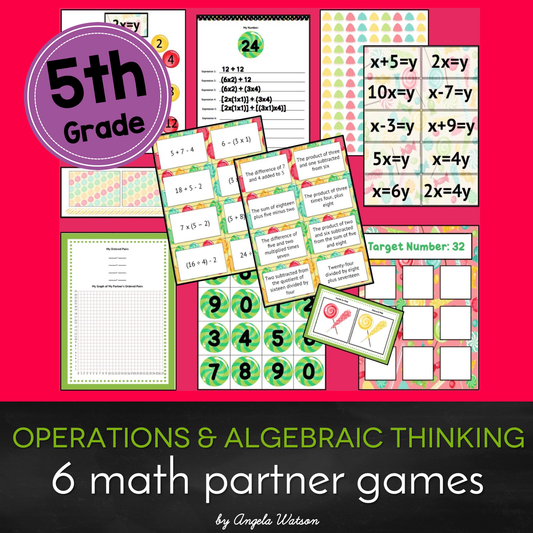 5th Grade Operations & Algebraic Thinking: 6 math games