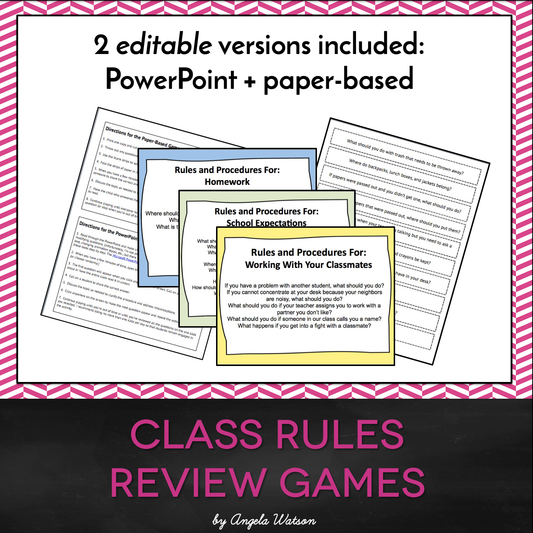 Class Rules Review Games: Fun paper-based & PowerPoint activities!