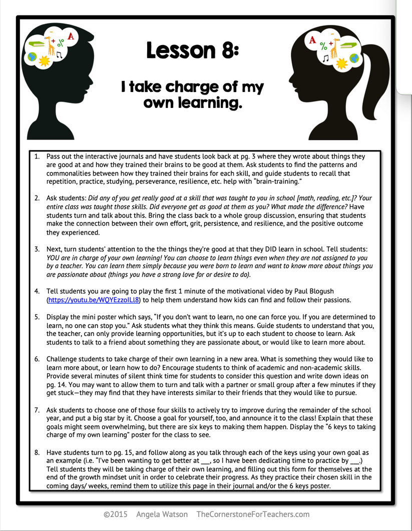 Growth Mindset 10-Lesson Unit, Bulletin Board, and Interactive Journal ...