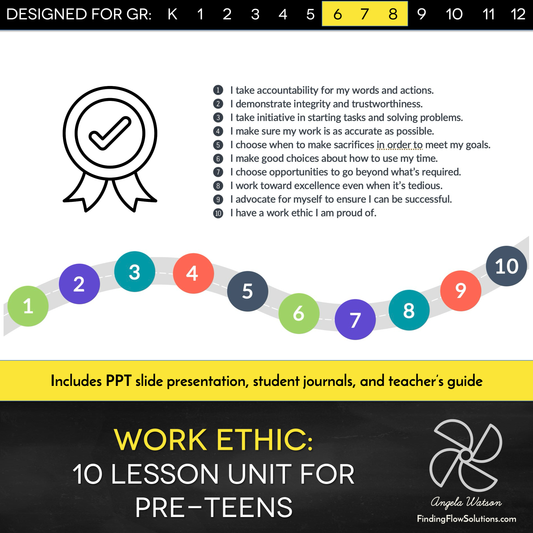 Work Ethic and Responsibility: 10 lessons with PPT and student journals