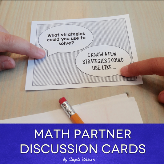 Partner Discussion Cards/Conversation Starters for Math Practices