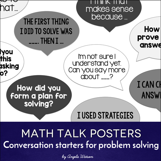 Math Talk Posters: Student conversation starters for problem solving