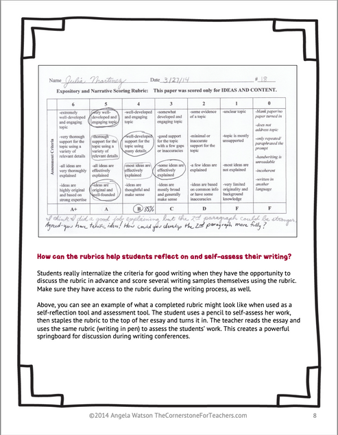One Trait Rubric / Single Point Rubric for Writing – Truth for Teachers