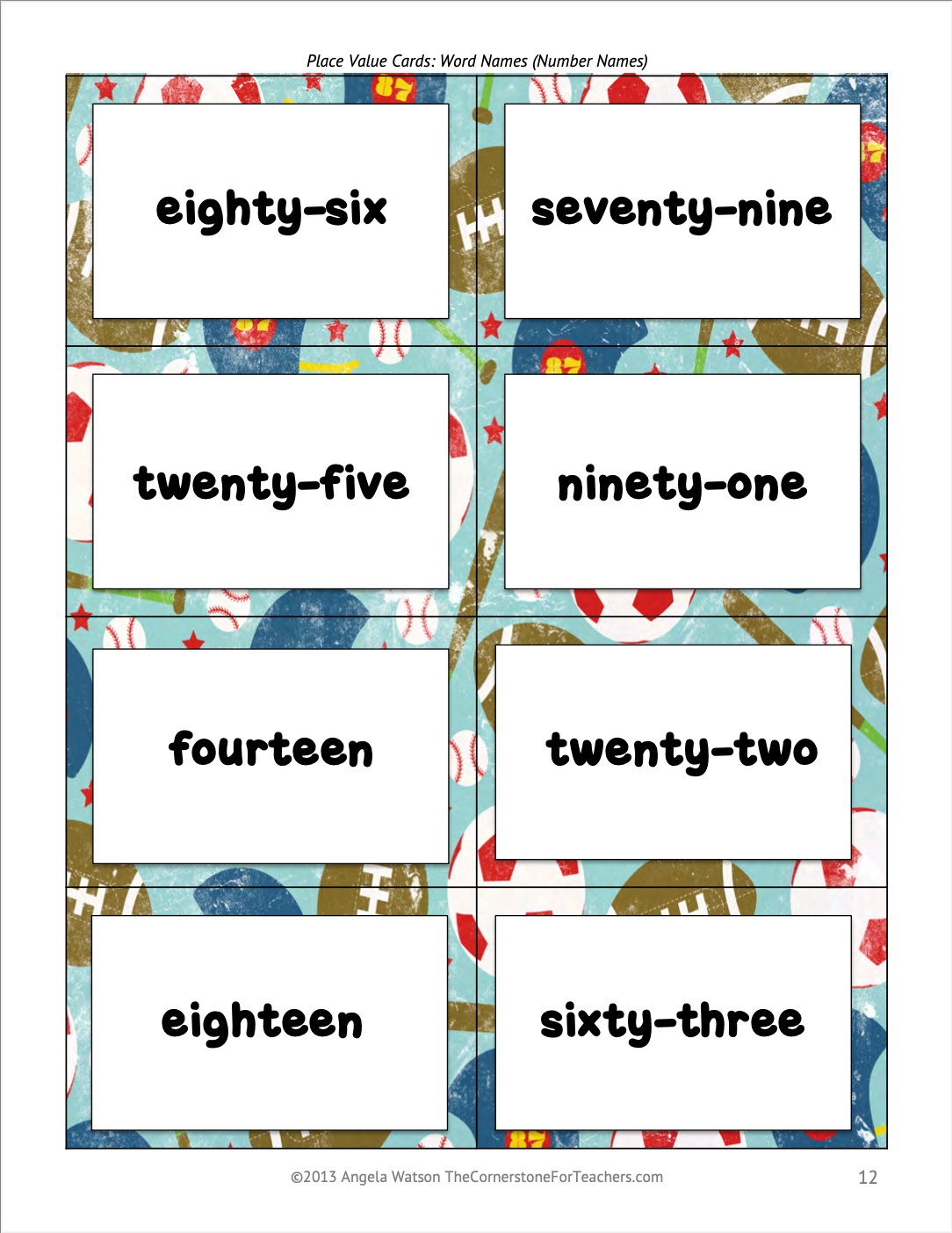 FREE Place Value Cards for sorting, matching, and other base ten activities