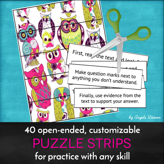 Puzzle Strips: Customizable open ended activities for skill practice