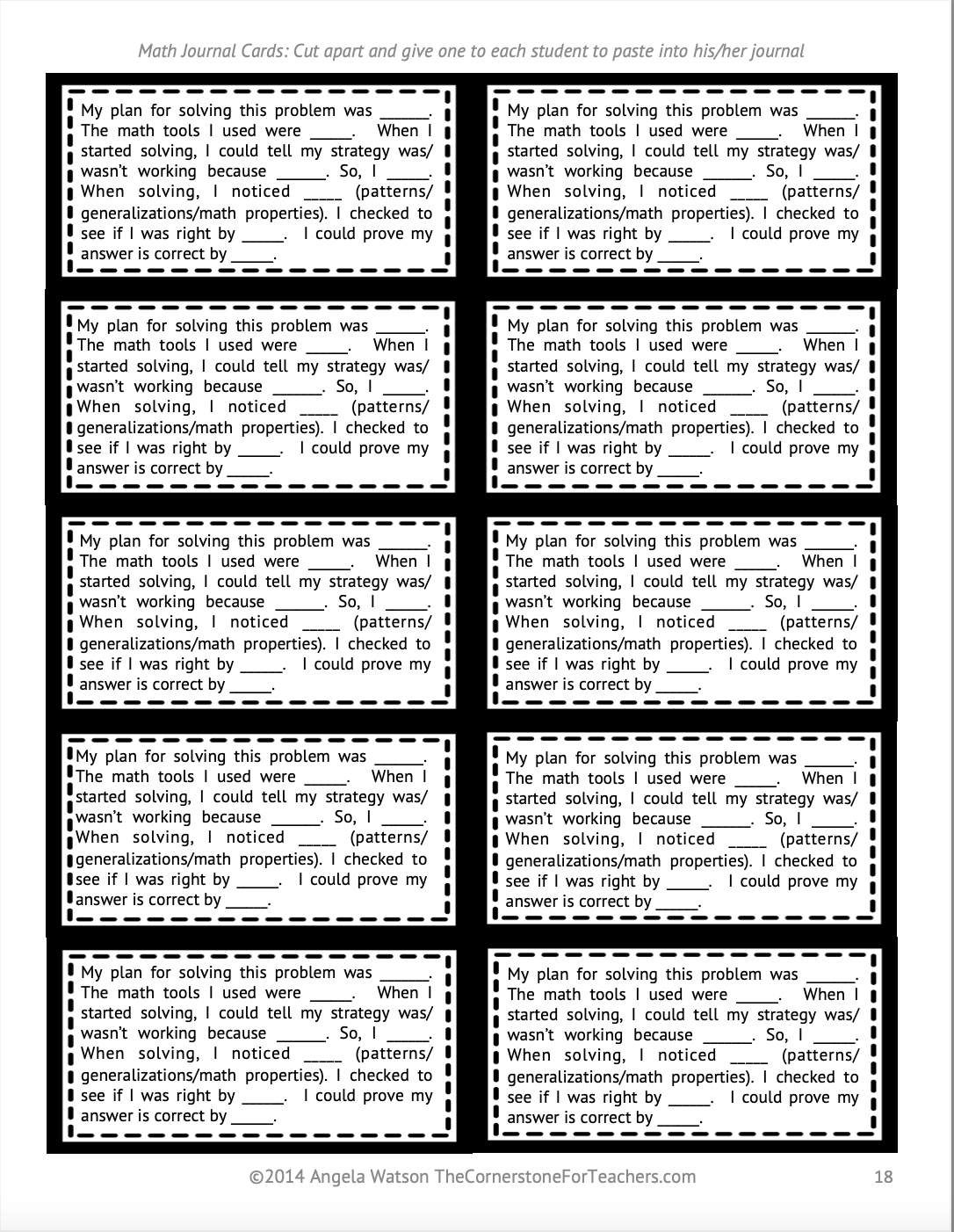 Question Stems for Math Practices