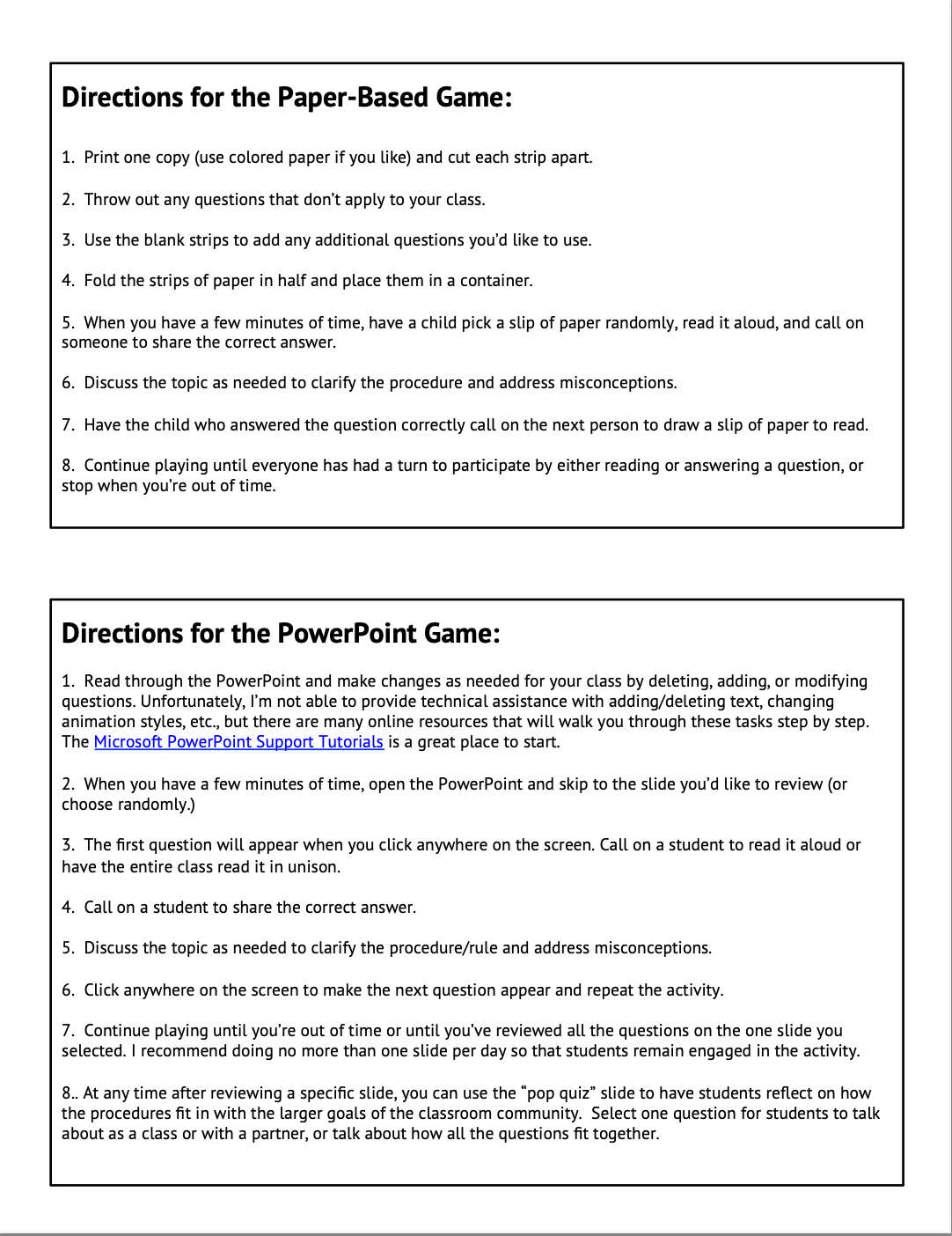 Class Rules Review Games: Fun paper-based & PowerPoint activities!