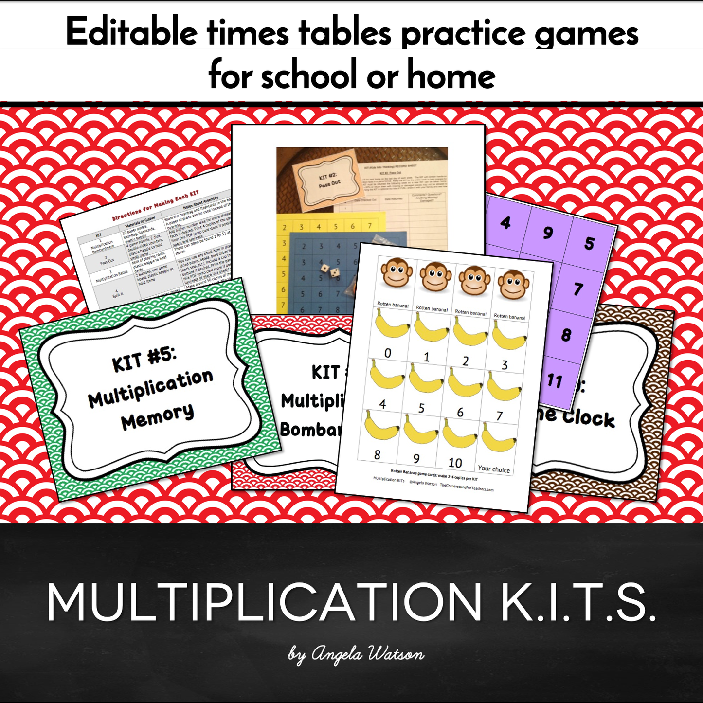 Multiplication KITs: Editable math games for school or home