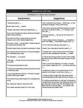 Feedback Comments for Student Writing